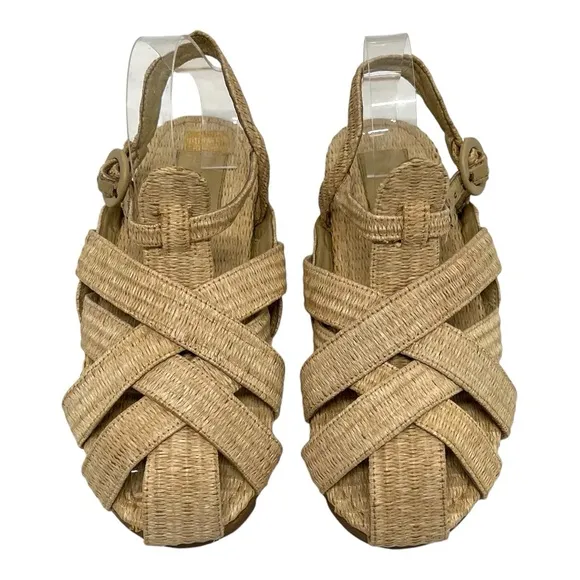 Farm Rio Raffia Zigzag Fisherman Slingback Sandals Women’s 39.5