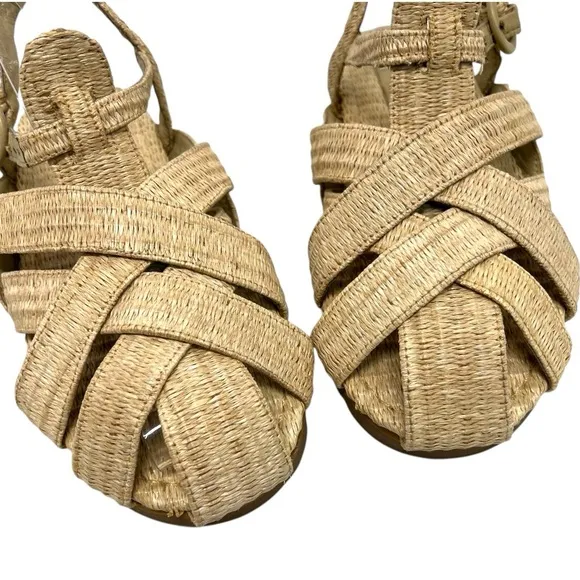 Farm Rio Raffia Zigzag Fisherman Slingback Sandals Women’s 39.5