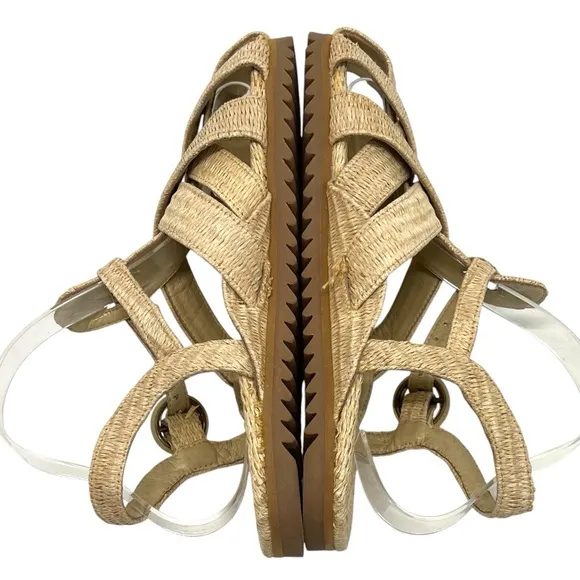 Farm Rio Raffia Zigzag Fisherman Slingback Sandals Women’s 39.5