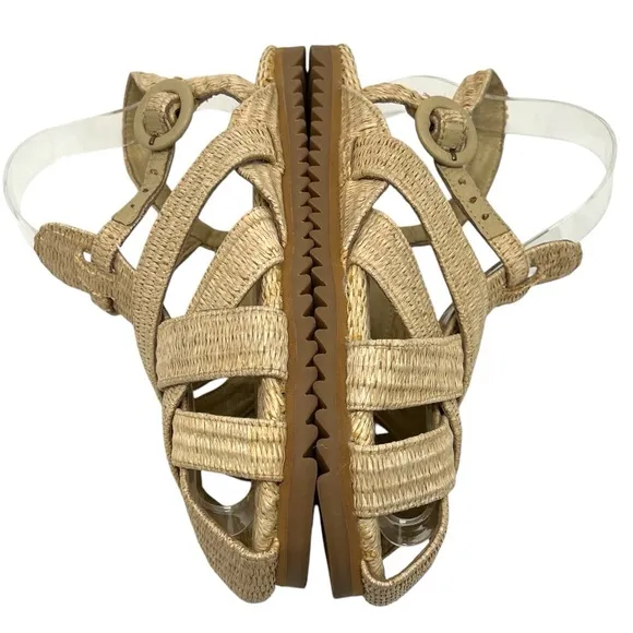Farm Rio Raffia Zigzag Fisherman Slingback Sandals Women’s 39.5