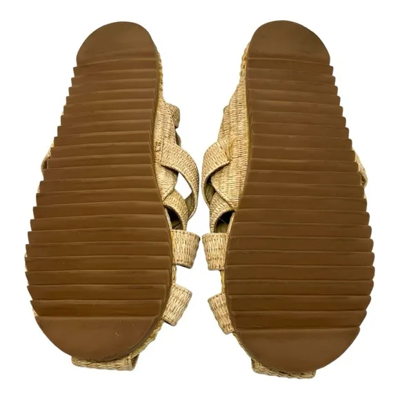 Farm Rio Raffia Zigzag Fisherman Slingback Sandals Women’s 39.5