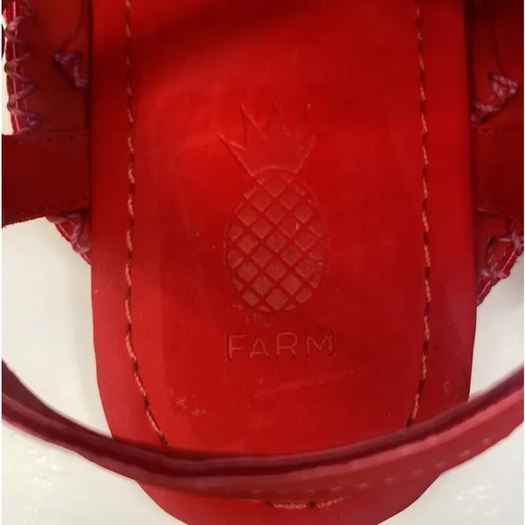Farm Rio Red Zig Zag Stitch Sandals Sise 7
