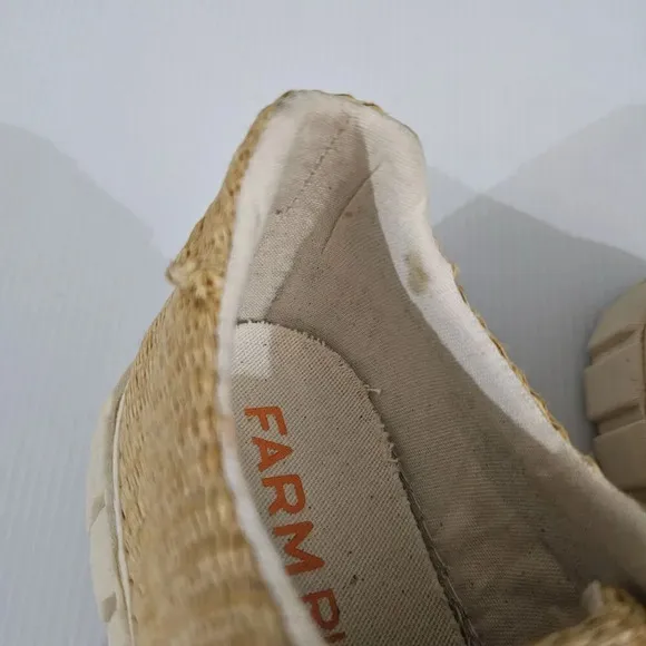 Farm Rio Straw Low Top Sneaker Casual Womens Shoe Natural Flatform Size 9