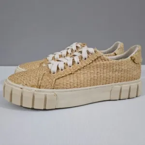 Farm Rio Straw Low Top Sneaker Casual Womens Shoe Natural Flatform Size 9