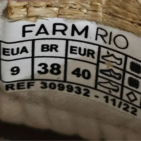 Farm Rio Straw Low Top Sneaker Casual Womens Shoe Natural Flatform Size 9