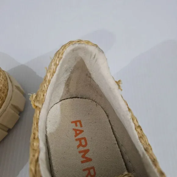 Farm Rio Straw Low Top Sneaker Casual Womens Shoe Natural Flatform Size 9