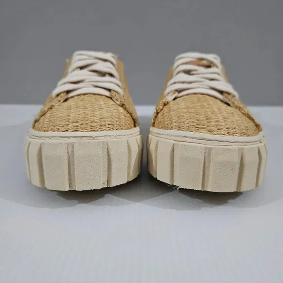 Farm Rio Straw Low Top Sneaker Casual Womens Shoe Natural Flatform Size 9