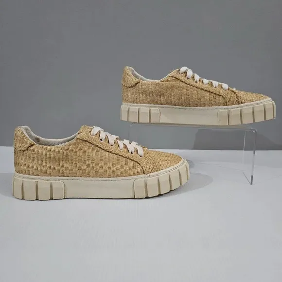 Farm Rio Straw Low Top Sneaker Casual Womens Shoe Natural Flatform Size 9