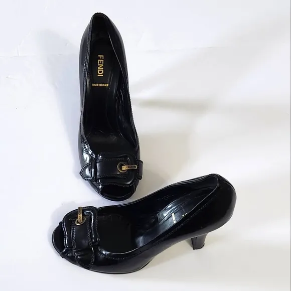 Fendi Black Patent Leather Women's Shoes