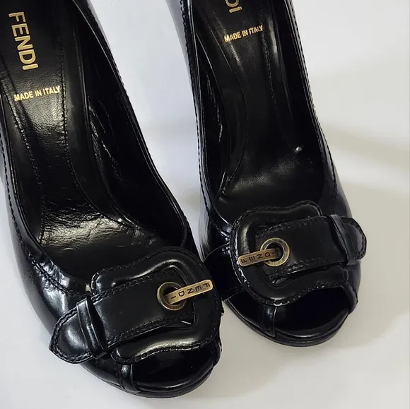 Fendi Black Patent Leather Women's Shoes