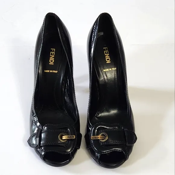 Fendi Black Patent Leather Women's Shoes