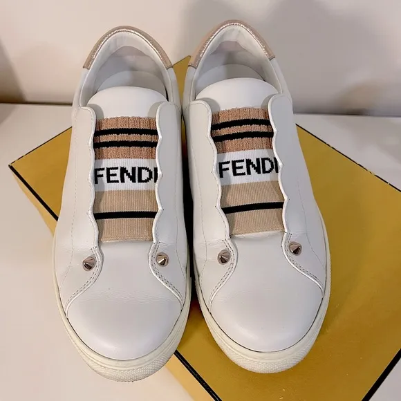 Fendi scalloped logo sneakers