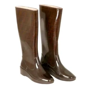 Fendi Zucca Monagram Rubber Rain Boots size 35
