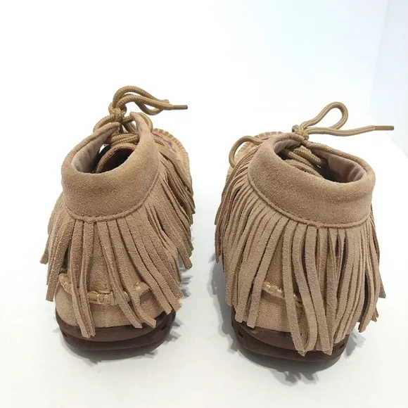 Ferrini Maya Suede Fringe Moc Shoes, NEW, Size 8.5