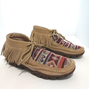 Ferrini Maya Suede Fringe Moc Shoes, NEW, Size 8.5
