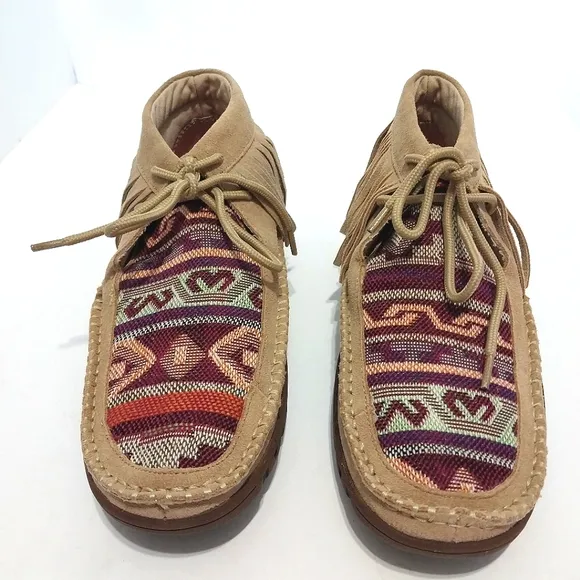 Ferrini Maya Suede Fringe Moc Shoes, NEW, Size 8.5
