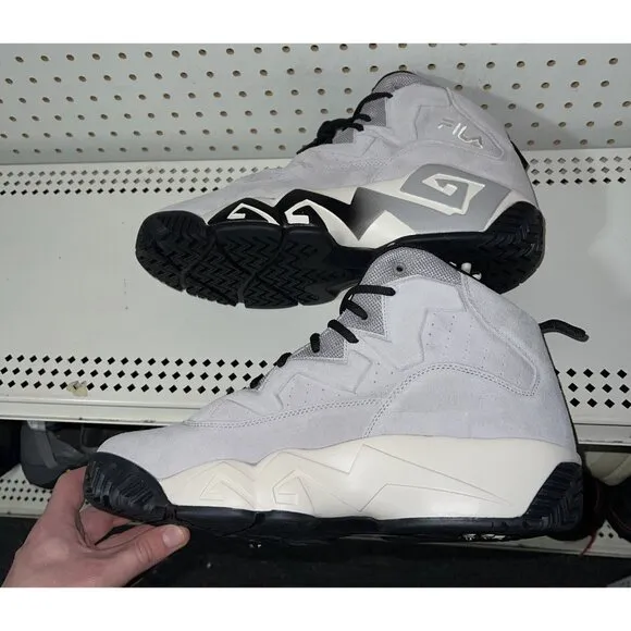 FILA MB Mens Suede Basketball Shoes Size 11 Gray Black White Jamal Mashburn