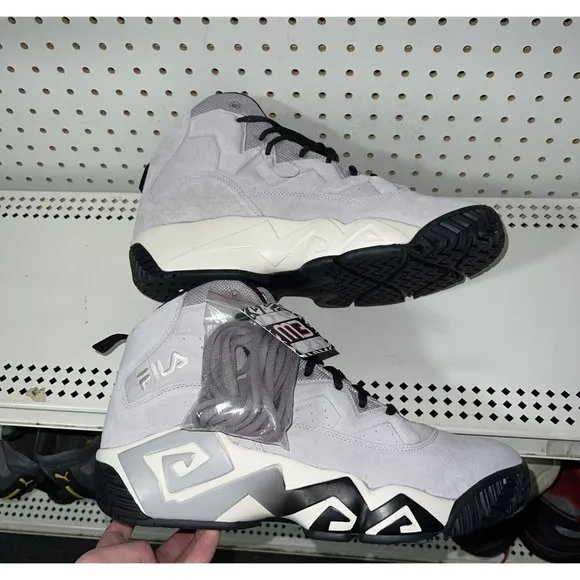 FILA MB Mens Suede Basketball Shoes Size 9.5 Gray Black White Jamal Mashburn