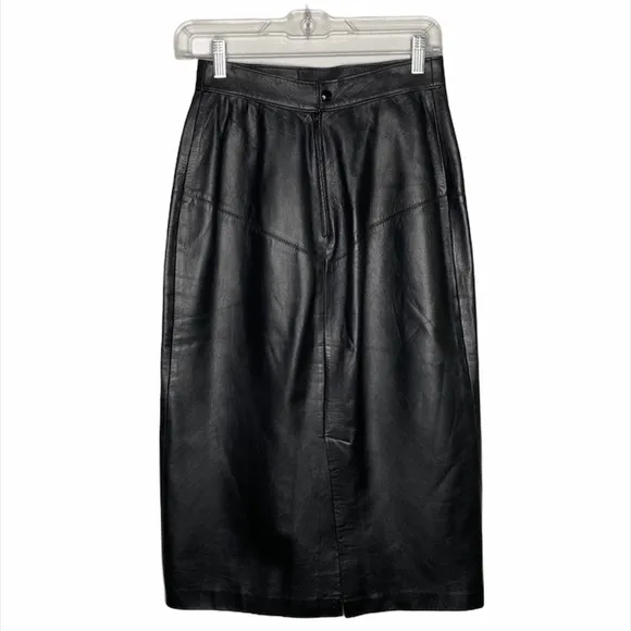 Fiocchi italian brand Genuine Black Leather Skirt