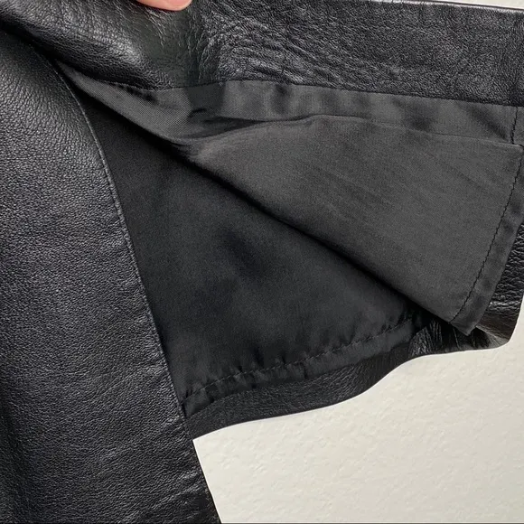 Fiocchi italian brand Genuine Black Leather Skirt
