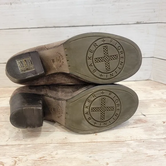 Fiorentini   Baker grey suede back zip ankle boots