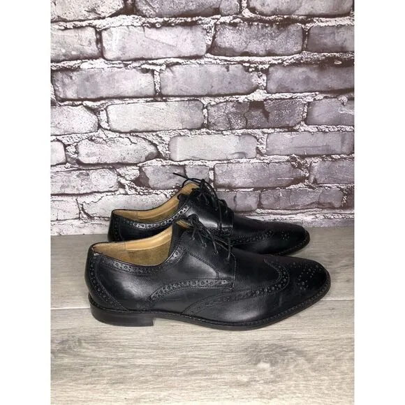 Florsheim Black Leather Wingtip Lace Up Dress Shoes Men Sz 12D US/45EU