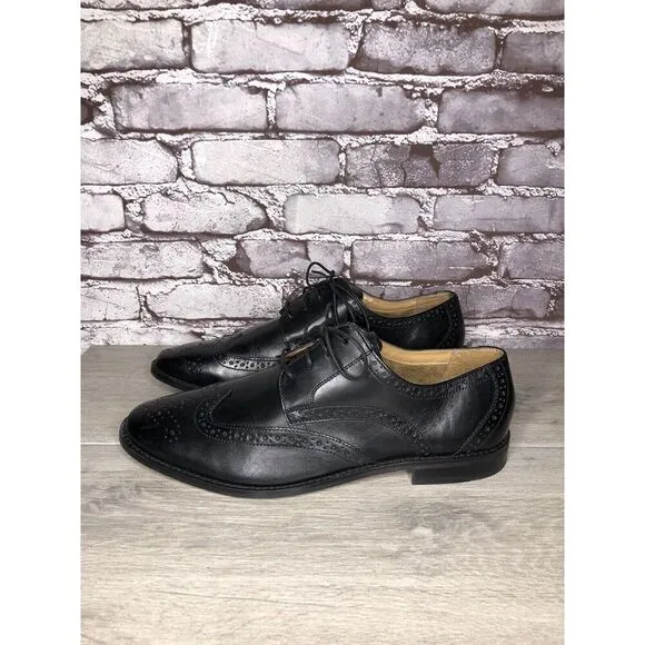 Florsheim Black Leather Wingtip Lace Up Dress Shoes Men Sz 12D US/45EU