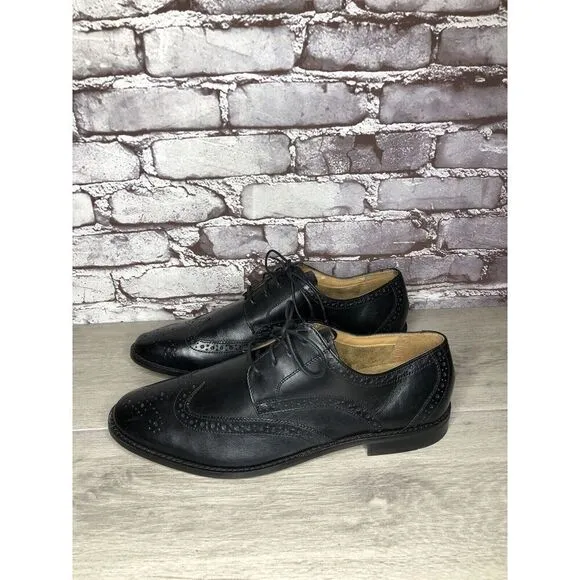 Florsheim Black Leather Wingtip Lace Up Dress Shoes Men Sz 12D US/45EU