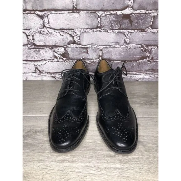 Florsheim Black Leather Wingtip Lace Up Dress Shoes Men Sz 12D US/45EU