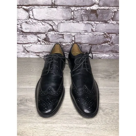 Florsheim Black Leather Wingtip Lace Up Dress Shoes Men Sz 12D US/45EU