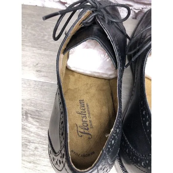 Florsheim Black Leather Wingtip Lace Up Dress Shoes Men Sz 12D US/45EU