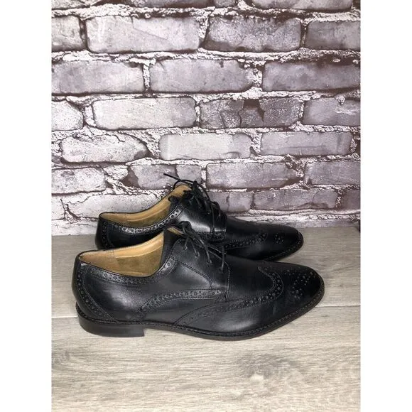 Florsheim Black Leather Wingtip Lace Up Dress Shoes Men Sz 12D US/45EU