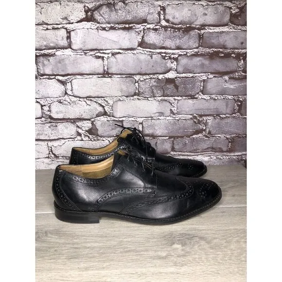 Florsheim Black Leather Wingtip Lace Up Dress Shoes Men Sz 12D US/45EU