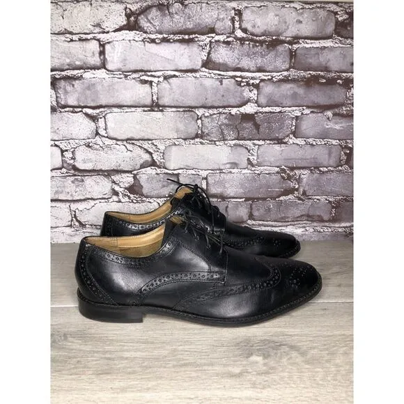 Florsheim Black Leather Wingtip Lace Up Dress Shoes Men Sz 12D US/45EU