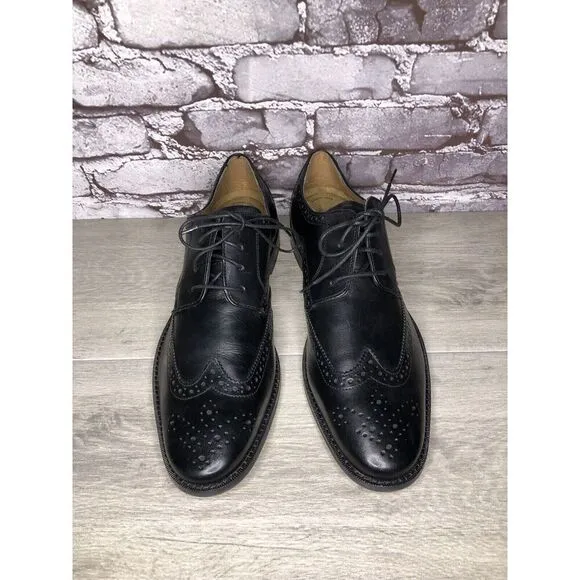 Florsheim Black Leather Wingtip Lace Up Dress Shoes Men Sz 12D US/45EU