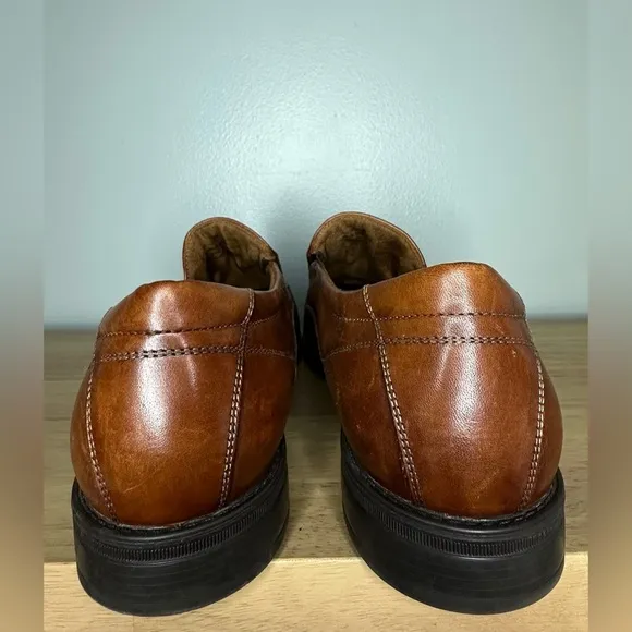 Florsheim Brown Leather Midtown Moc Toe Slip Ons Dress Shoes Men’s 11 Comfortech