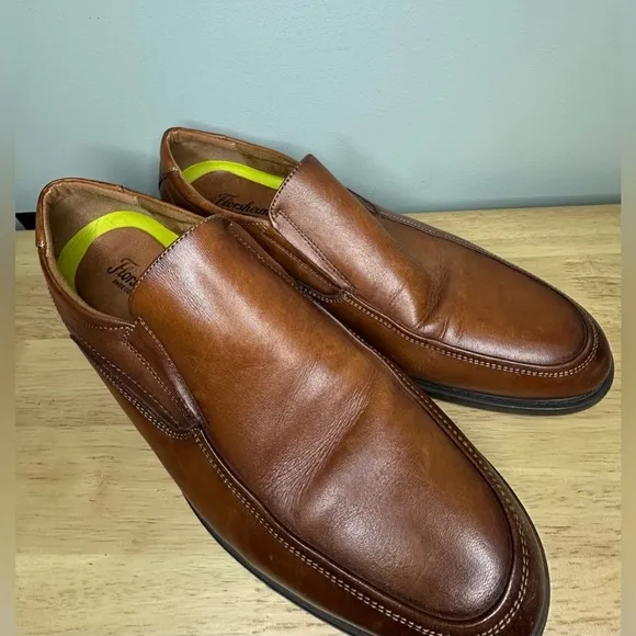 Florsheim Brown Leather Midtown Moc Toe Slip Ons Dress Shoes Men’s 11 Comfortech