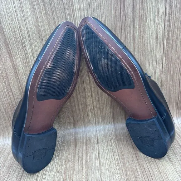 Florsheim Carino Cap Toes Black Leather Memory Foam Dress Shoes Men’s Size 10 D