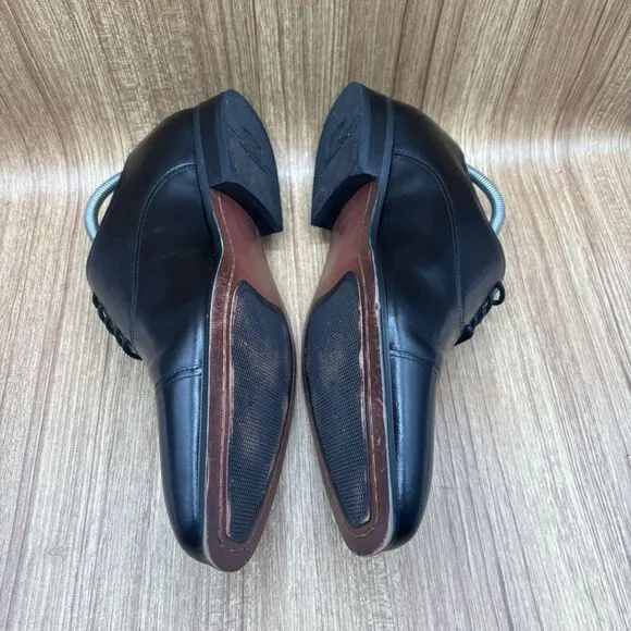 Florsheim Carino Cap Toes Black Leather Memory Foam Dress Shoes Men’s Size 10 D