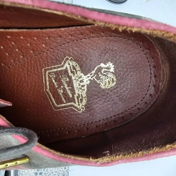 Florsheim Dress Shoes Mens Size 11.5 Saddle Oxford Suede Pink Gray Duckie Brown