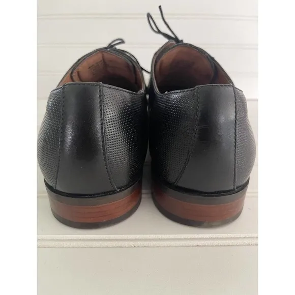 Florsheim Mens Jackson Black Leather Cap Toe Lace-Up Oxford Dress Shoes Size 12D
