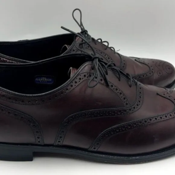 Florsheim Men's Leather Cordovan Burgundy Wing Tip
