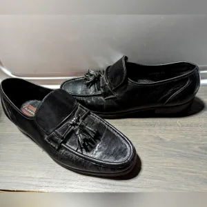 Florsheim Shoes Mens Size 8.5 Loafers Black Leather Tassel Slip Ons Casual Dress