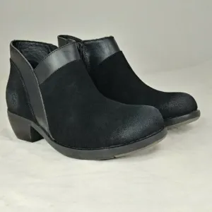 Fly London Black Suede Meba Ankle Boot Size 37