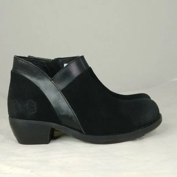 Fly London Black Suede Meba Ankle Boot Size 37