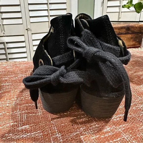 FLY London Suede Ruched Ankle Boots with Tie Detail Yebi Diesel