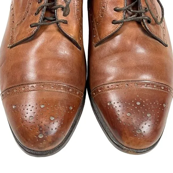 FOOTJOY Classics Mens Casual Dress Shoes Brown Leather Lace Up Cap Toe Oxford 9C