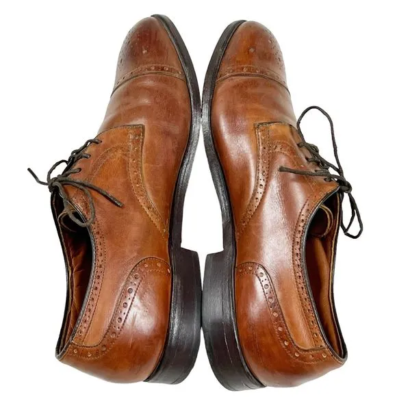 FOOTJOY Classics Mens Casual Dress Shoes Brown Leather Lace Up Cap Toe Oxford 9C