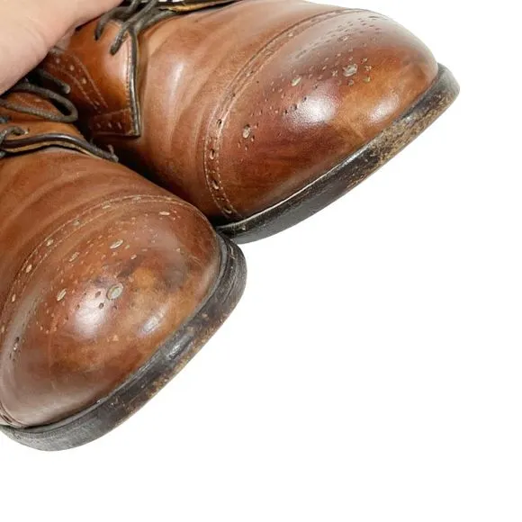FOOTJOY Classics Mens Casual Dress Shoes Brown Leather Lace Up Cap Toe Oxford 9C