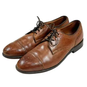 FOOTJOY Classics Mens Casual Dress Shoes Brown Leather Lace Up Cap Toe Oxford 9C